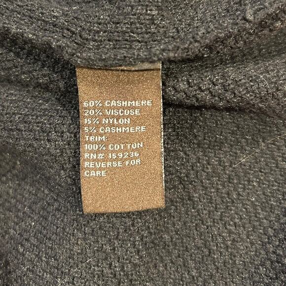 J. MCLAUGHLIN Dark Gray Grey Cashmere Blend Waffle Knit Long Sleeve Sweater XL - Picture 7 of 9